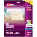 Avery Matte Clear Address Labels, Sure Feed Technology, Inkjet, 1" x 2-5/8", 1500 Labels (5 Packs of 18660) 1 in. X 2-5/8 in. (Pack of 5)