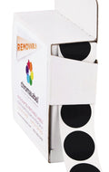 ChromaLabel 0.75-inch round color-coding label stickers in black, removable dot stickers, 1000 per dispenser box.