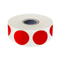1500 red round color coding stickers on a roll, 1-inch diameter, with perforation lines, by Hebayy for inventory organization.
