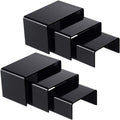 Chuangdi 2 Sets Acrylic Display Risers, Figure Stand, Black, Small Set