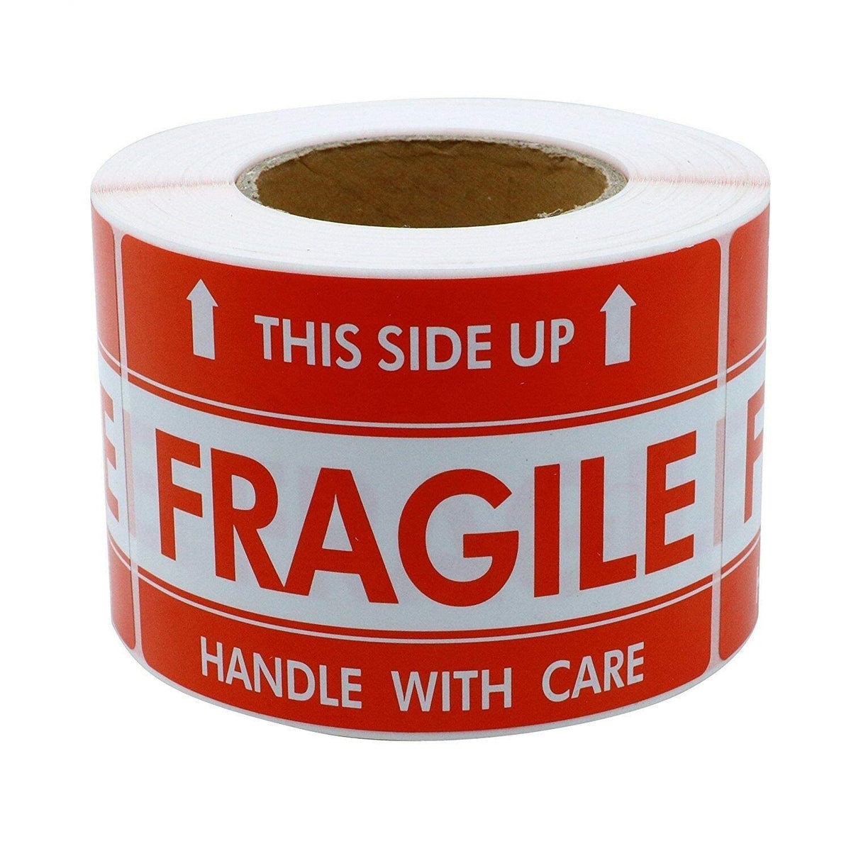 2" x 3" This Side UP Fragile Stickers Handle with Care Perforated (500 Stickers (Roll))
