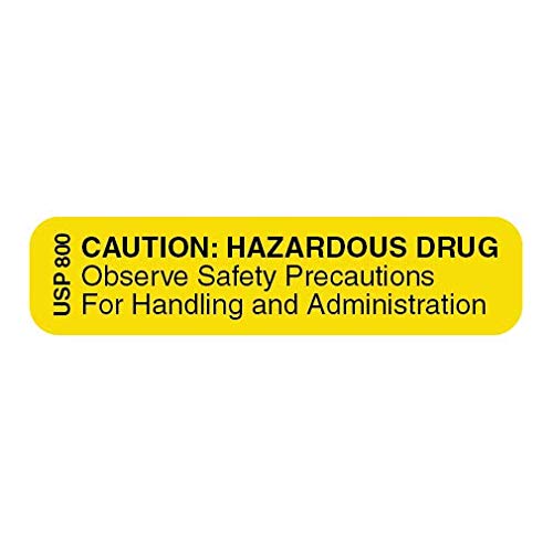 Apothecary Products Labels USP 800 Caution Hazardous Drugs Warning Labels Yellow (Caution: Hazardous Drugs)