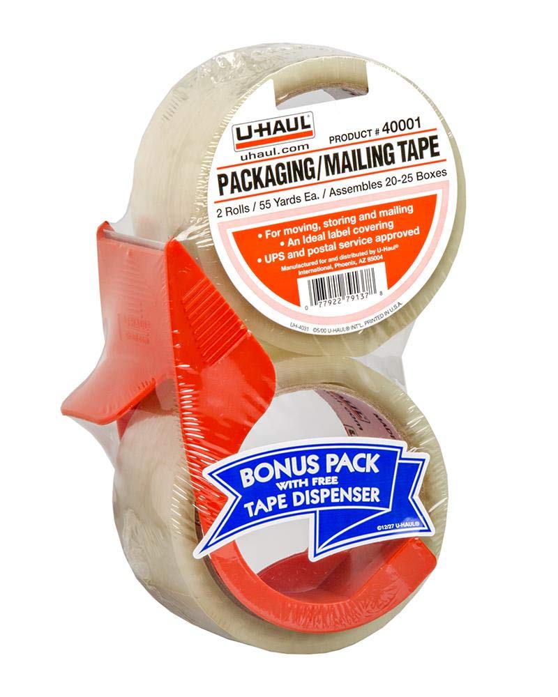 U-Haul Packaging/Mailing Tape (Includes Two 55 Yard Rolls and 1 Dispenser)