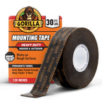GORILLA Heavy Duty Mounting Tape, Double-Sided, XL 1" x 120", Black 1" x 120" (1-Pack) 1 Pack