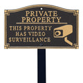 SmartSign “Private Property - This Property Has Video Surveillance” GardenBoss Statement Plaque | 5.75" x 9.5" Aluminum Plaque with 18" Black Lawn Stake, Made in USA Private Property - This Property Has Video Surveillance