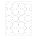 ChromaLabel 2-inch round printable labels for laser and inkjet printers, white, 25 sheets, 500 labels in total.