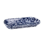 Golden Rabbit Enamelware Oval Basket, 16 x 6 inch, Cobalt Swirl