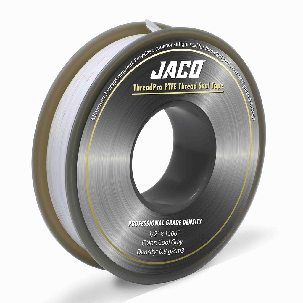JACO ThreadPro High-Density Thread Seal Tape - 1/2" x 125 ft. (Mega Roll) | Professional PTFE Pipe Sealant | Plumbers Tape 1/2" x 125 ft (1-Pack)