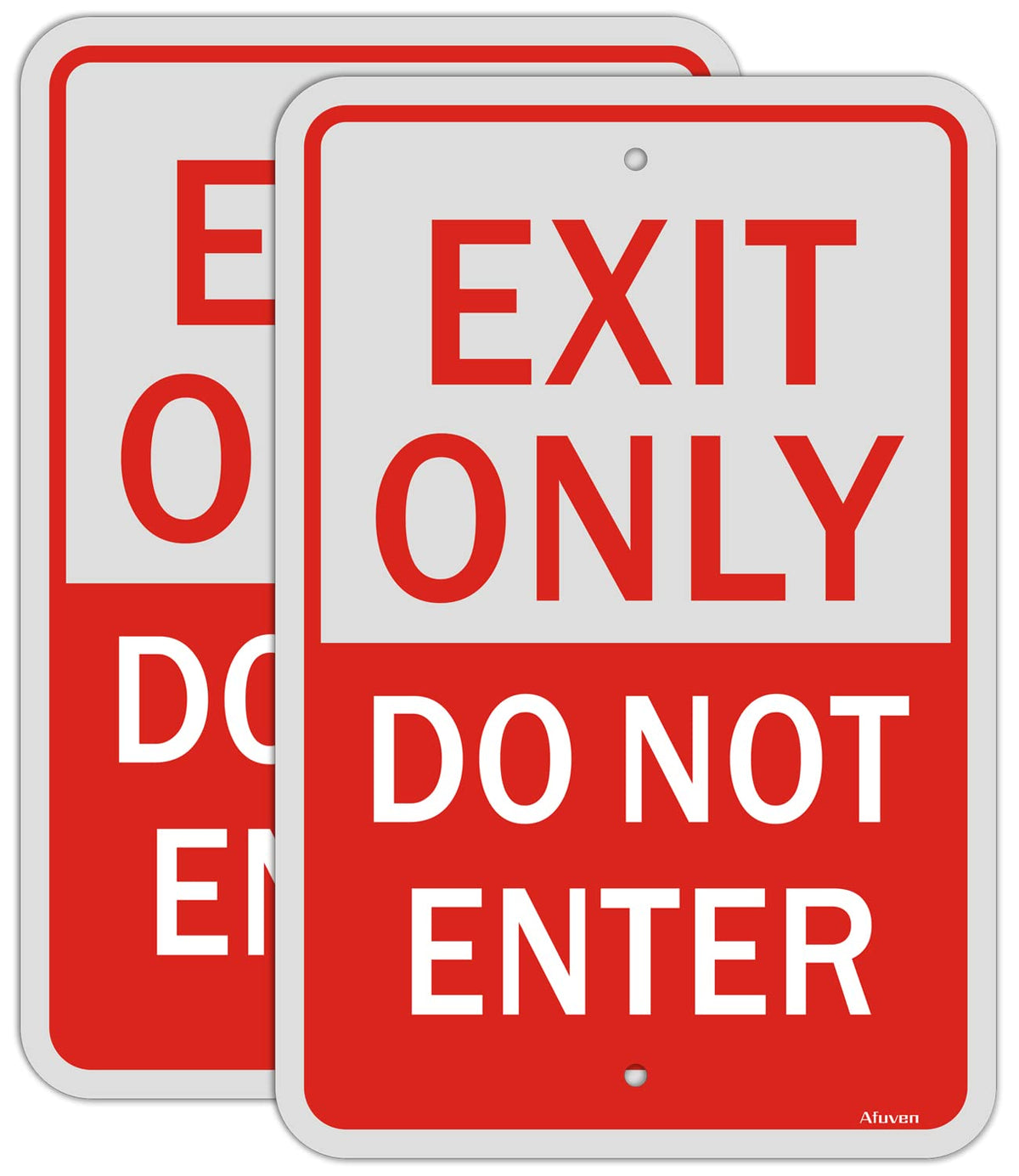 Exit Only Do Not Enter Signs No Entry Metal Reflective 12" x 18" Rust Free Aluminum UV Printed Easy Mounting Outdoor Use Waterproof Sturdy 2 Pack A2