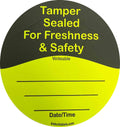 Fluorescent yellow food delivery tamper-evident labels with 3-inch adhesive stickers, 500 total 