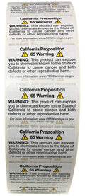 Color-coding California Proposition 65 warning labels in bulk, 1 x 2 inches, with 5,000 labels 