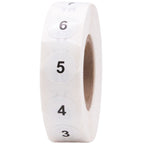 All-purpose number stickers from 1 to 100, 0.50 inch size, 1,000 labels, featuring black numerals on white background.