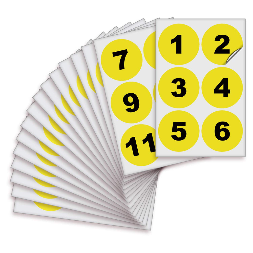 iSYFIX Yellow Consecutive Number Stickers, 1 to 100, 3 Inch, 1 Set 3-inch