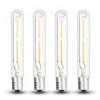 Bonlux LED T6.5 Exit Sign Clear Light Bulbs, 2W E17 Intermediate Base T6.5 LED Appliance Bulb (20W Incandescent Equivalent) for Refrigerator Freezer, Daylight 6000K (4-Pack,E17 Base) 2 Watts - 4 Pack