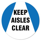 Public Safety Sign Keep Aisle Clear Non-Slip Floor Graphic | 6 Pack of Floor Marker Vinyl Decal| Protect Your Business, Work Place & Customers | Made in The USA