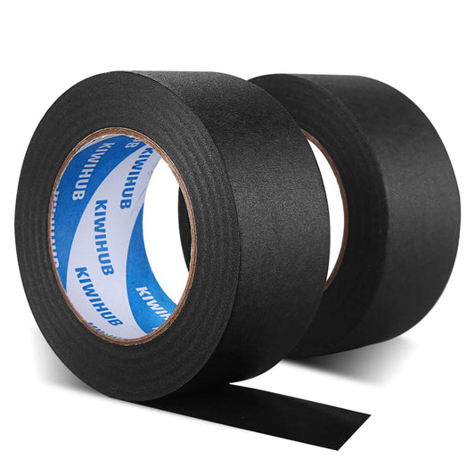 Painter's Tape, 2"(50mm) x 60 yd (120 Yards Total), 2 Rolls - Black Painting & Masking Tape - Multi Surface Use - 14 Day Clean Release Trim Edge Finishing Tape 2", 60 yards