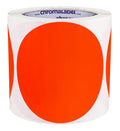 ChromaLabel 4 Inch Large Fluorescent Red Orange Dot Stickers, 250/Roll 4"