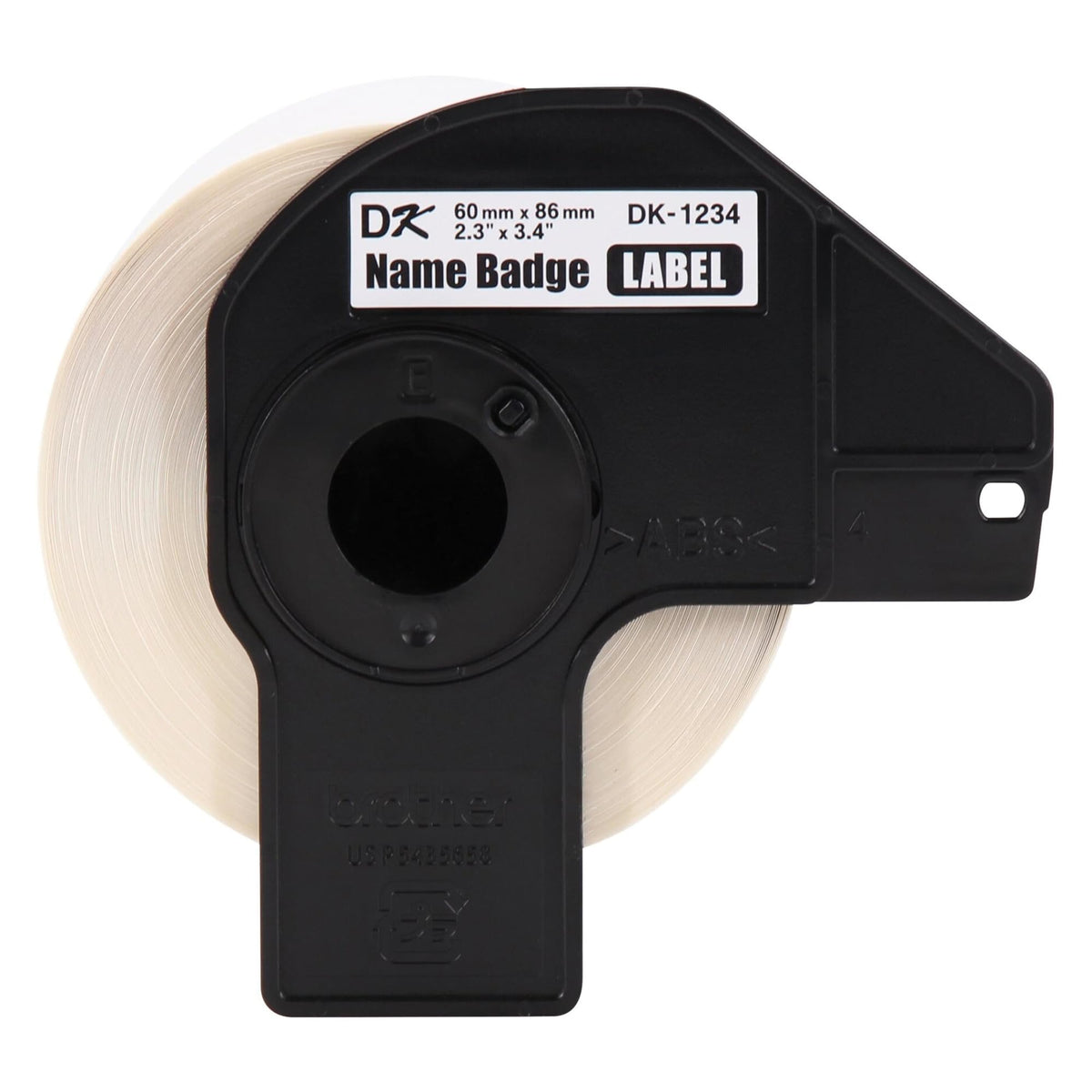 Brother Genuine DK-12343PK Die-Cut Name Badge Paper Labels, 2.3 in x 3.4 in (60 mm x 86 mm) Adhesive Name Badge White Paper Labels, 260 Labels per Roll, (3) Rolls per Box 3 Rolls