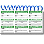 Self laminating calibration labels by wootile, 1x2 inch write-on stickers for NIST calibration, safety, and quality control.