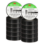 3M Temflex Vinyl Electrical Tape 175, 3/4 in x 60 ft, Black, 10 Rolls