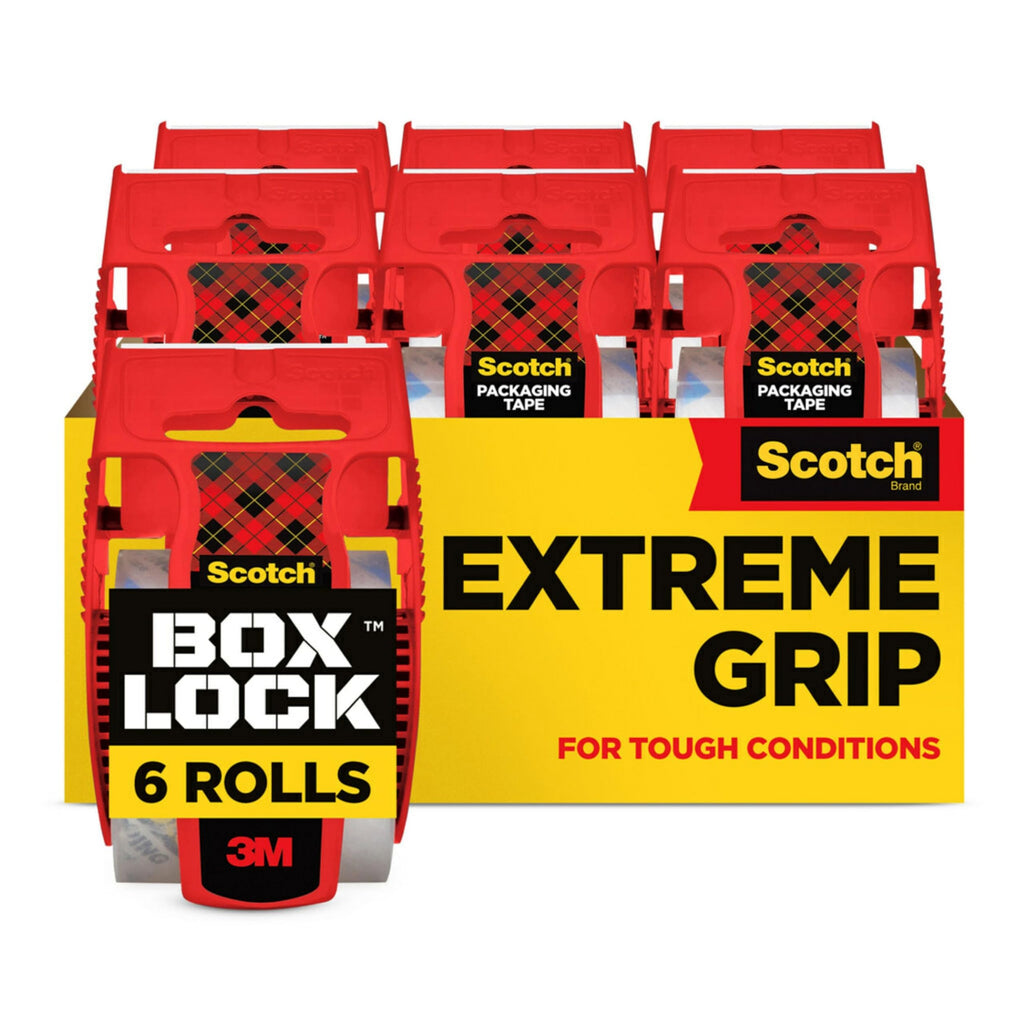 Scotch Box Lock Packing Tape, 1.88 in x 22.2 yd, 6 Rolls