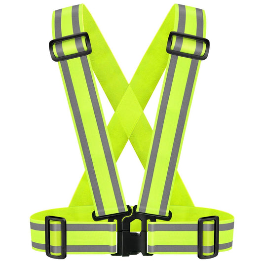 High Visibility straps |Safety Vest |Adjustable & Elastic | Reflective Running Gear for Jogging,Walking,Cycling,Construction Workers,Motorcycle,Men,Women (1, XXL-YELLOW) XX-Large