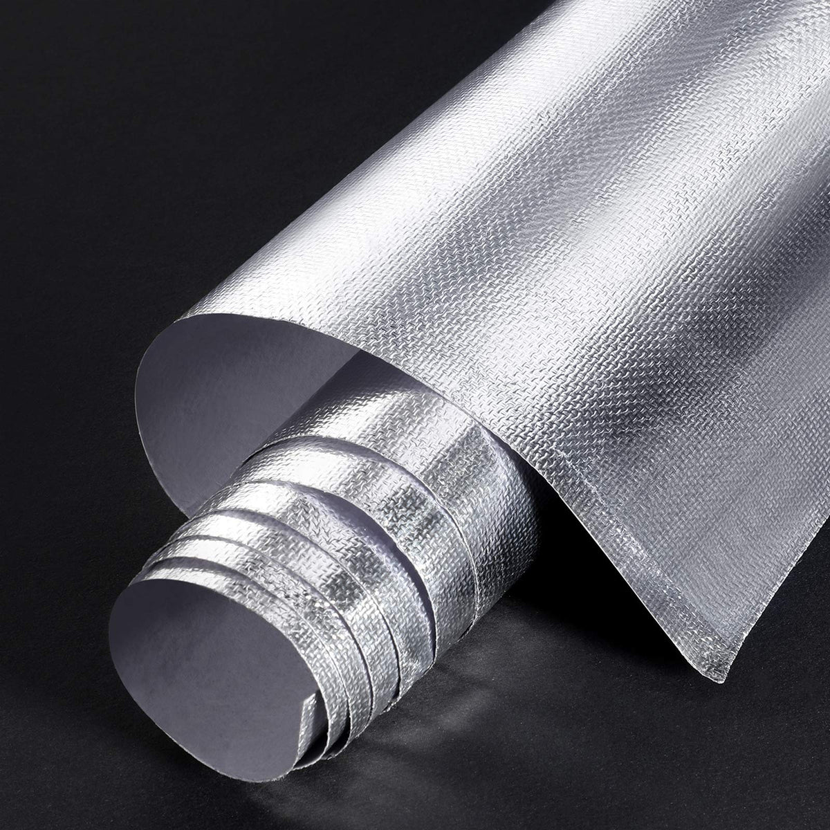 BBTO Heat Reflective Sheet Adhesive Backed Aluminized Fiberglass Heat Shield Tape Protection Barrier Heat Shield Resistant Material for Hose and Auto Use Heat Insulation Sheet(Silver, 12 x 24 Inch) Silver