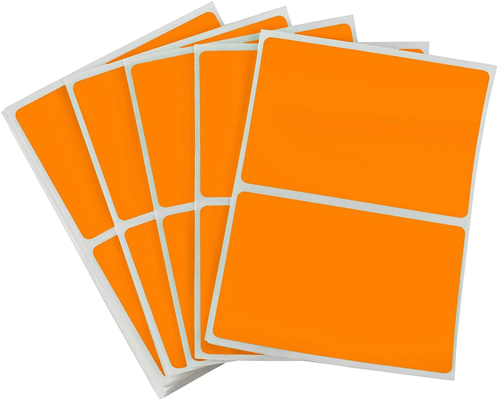 Orange ChromaLabel 2 x 3 inch rectangular color-coding inventory labels, 50 stickers per pack, for organization and labeling.