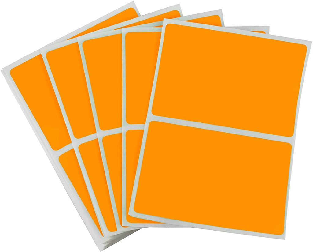ChromaLabel fluorescent orange rectangular color-coding inventory labels, 2 x 3 inches, 50 stickers per pack for organization.