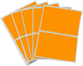ChromaLabel fluorescent orange rectangular color-coding inventory labels, 2 x 3 inches, 50 stickers per pack for organization.