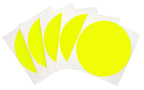 ChromaLabel 4-inch round fluorescent yellow color-coding label stickers for warehouse inventory, high visibility, pack of 100.