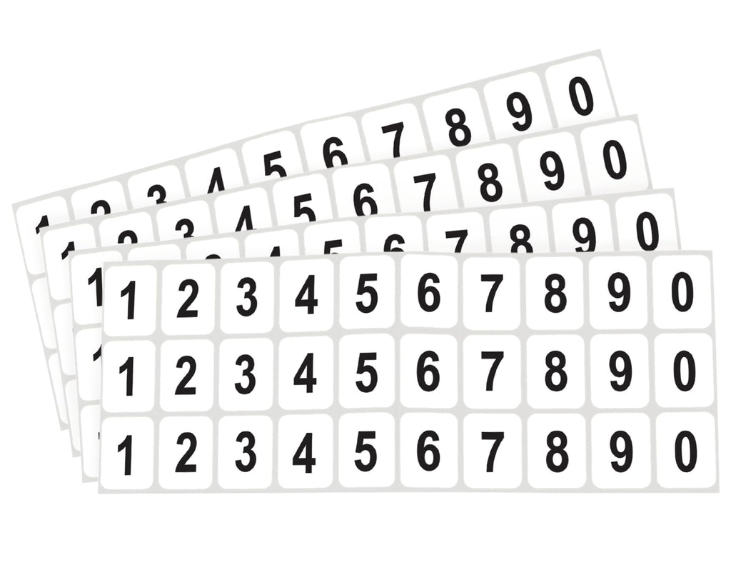 ChromaLabel Number Stickers, 1 x 3/4 Inch White, 300/Pack