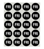 ChromaLabel 1-inch round removable day labels in black, color-coding stickers with 420 per pack, for organizing and labeling.