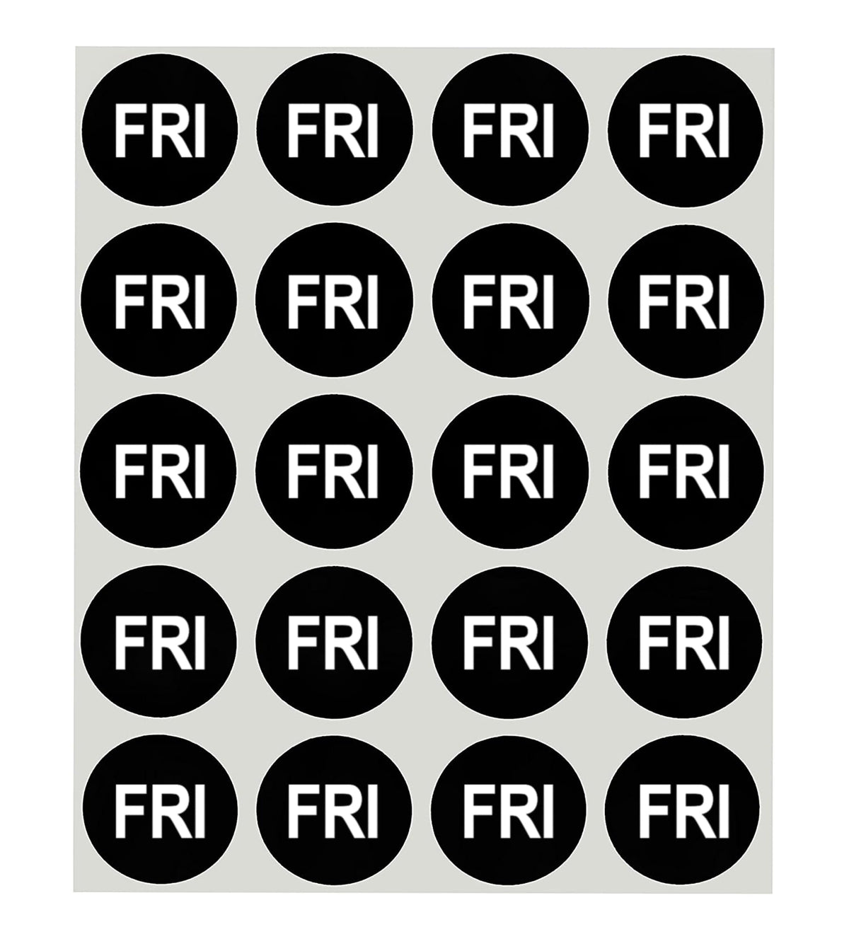 ChromaLabel 1-inch round removable day labels in black, color-coding stickers with 420 per pack, for organizing and labeling.