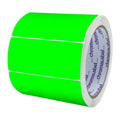 ChromaLabel fluorescent green 2x4 inch permanent color code rectangle labels, 250 stickers per roll for color-coding.