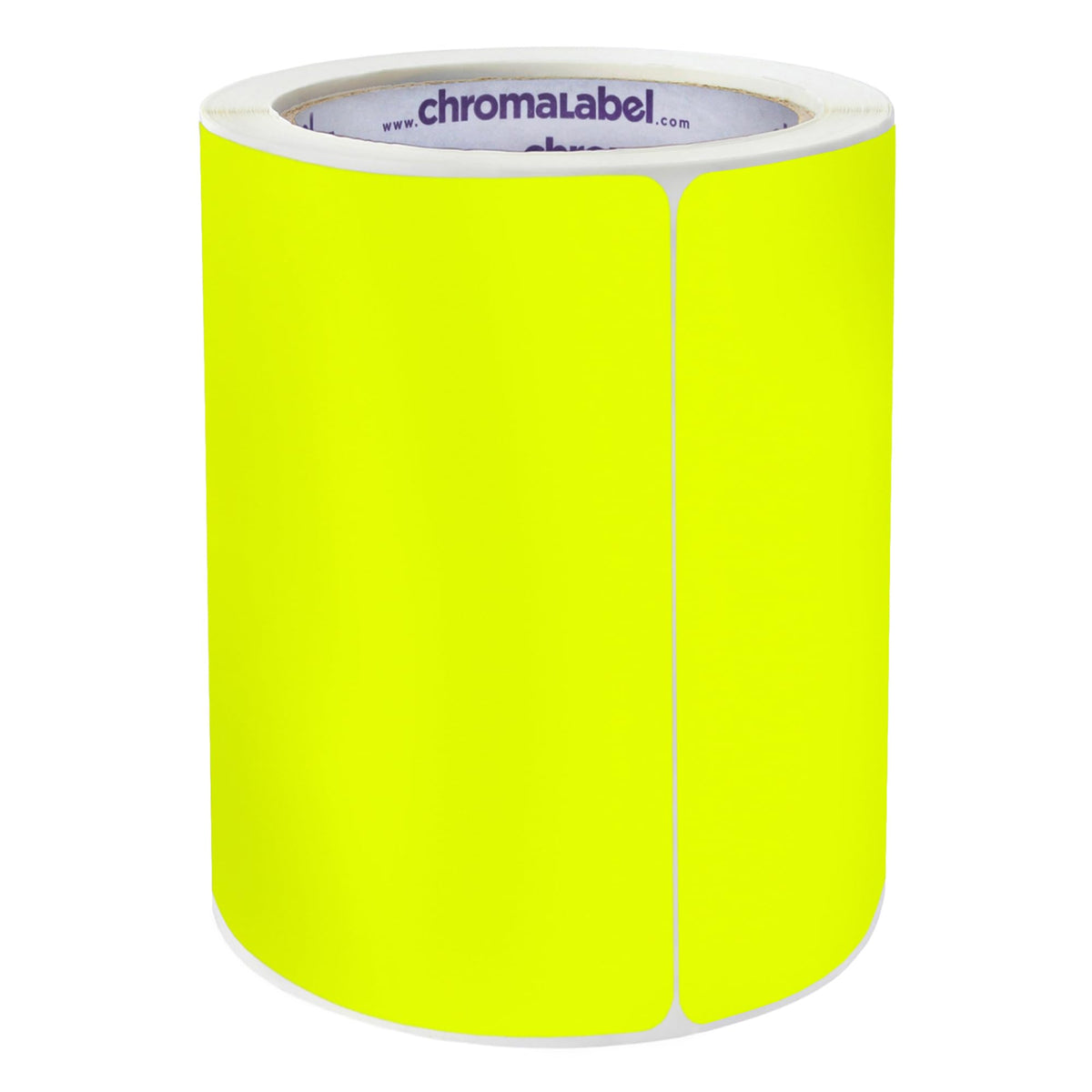 ChromaLabel fluorescent yellow 3x5 inch color-coding rectangle labels with permanent adhesive, 250 stickers per roll.