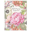 CURRENT Pale Peony Bill Paying Organizer with 14 pocket pages, label stickers, spiral binding, and receipt storage for personal finance.