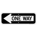 One Way Sign with Left Arrow, 18x6 Inches Engineer Grade Reflective Rust Free Aluminum,Weather/Fade Resistant,UV Protected,Easy to Mount,Indoor/Outdoor Use 1 Pack-One Way Sign with Left Arrow -White and black