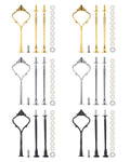 6 Set Tiered Tray Hardware – Cake Stand Fitting Kit for Dessert Display Gold & Silver & Black M