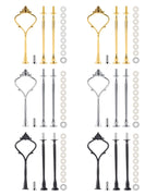 6 Set Tiered Tray Hardware – Cake Stand Fitting Kit for Dessert Display Gold & Silver & Black M