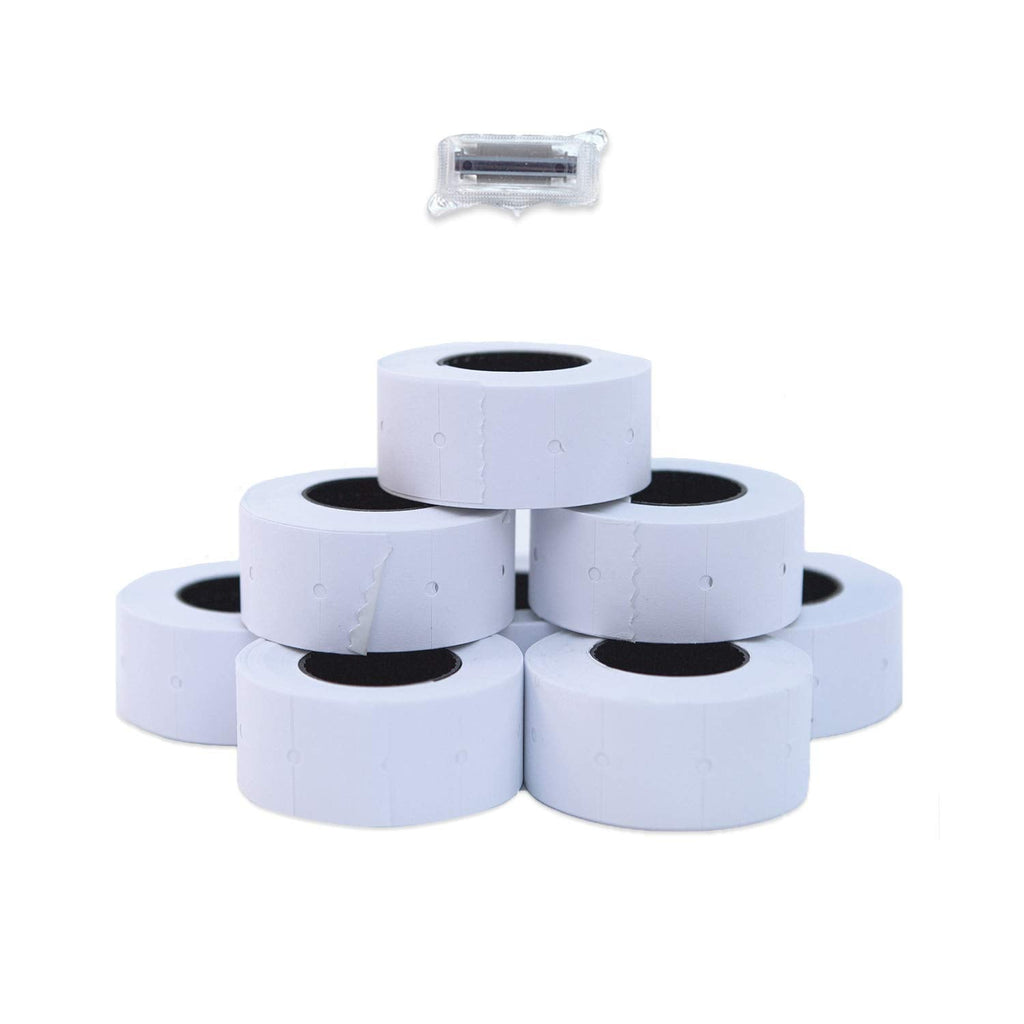 2-Line White Labels for SBLabeler Price and Date Guns / 6000 Two Line Blank Labels/Black Ink Roller Included 2-Line