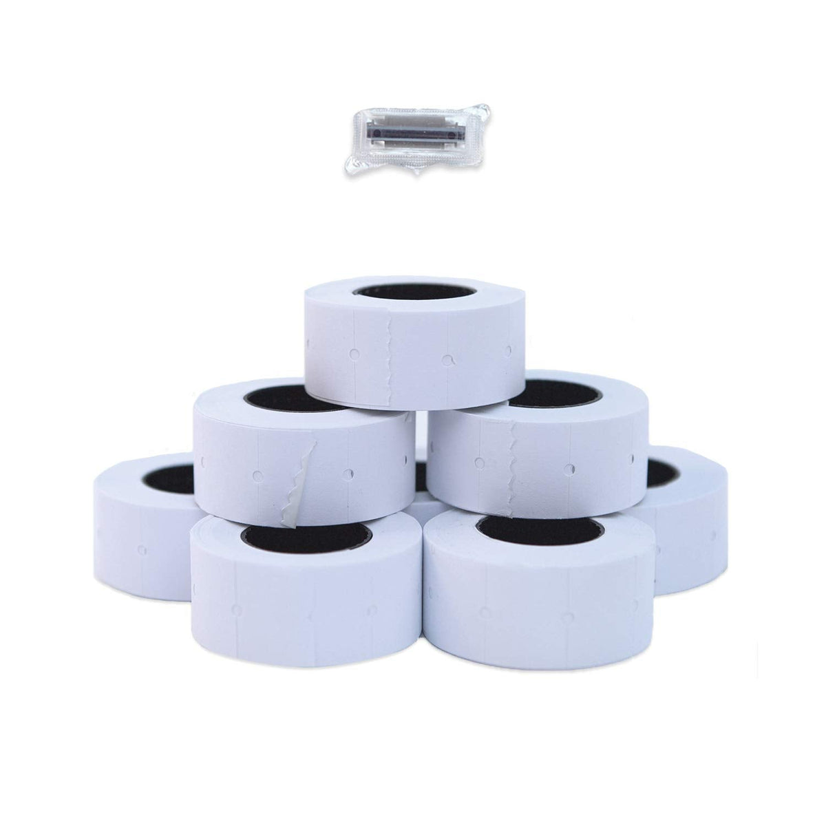 2-Line White Labels for SBLabeler Price and Date Guns / 6000 Two Line Blank Labels/Black Ink Roller Included 2-Line