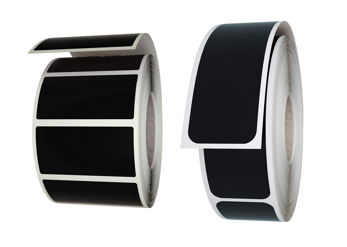Royal Green Black Rectangular Label Rolls, 2 Sizes, 1.57 x 1 and 3x1 inch. 2 Rolls Total Decorative Stickers for All-Purpose Use - 750 Pack