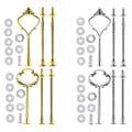 4 Sets of 3 Tier Cake Plate Stand Handle Hardware, Cake Fruit Food Plate Stand Handle Fitting Hardware Rod Holder - Vintage Sunflower+Crown Fittings(Golden+Siver)