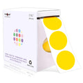 Yellow 1-inch round permanent adhesive color-code dot stickers by PARLAIM, 1000 per roll for labels and organization.