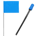 100 Pack Marking Flags 4-Inch by 5-Inch Stake Flags with 16-Inch Wire Staffs, Blue