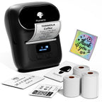 Phomemo M110 Label Maker with 3 Tapes, Bluetooth Portable Thermal Printer Black 1 Printer + 3 Roll Labels