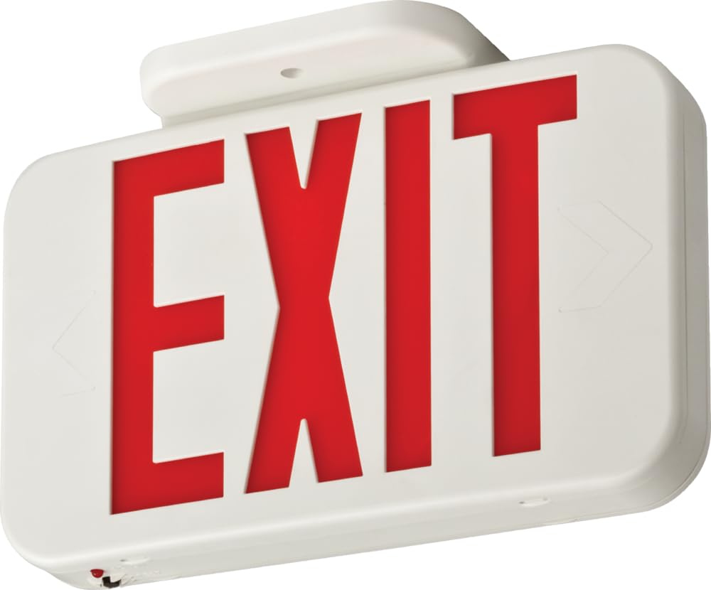 Lithonia Lighting Single-Sided LED Exit Sign, Switchable Red Green, White 11.63" | Sign Only (Ni-Cd Battery)