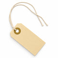 100 Small Manila Paper Tags with String, #1, 2 3/4" x 1 3/8" 100