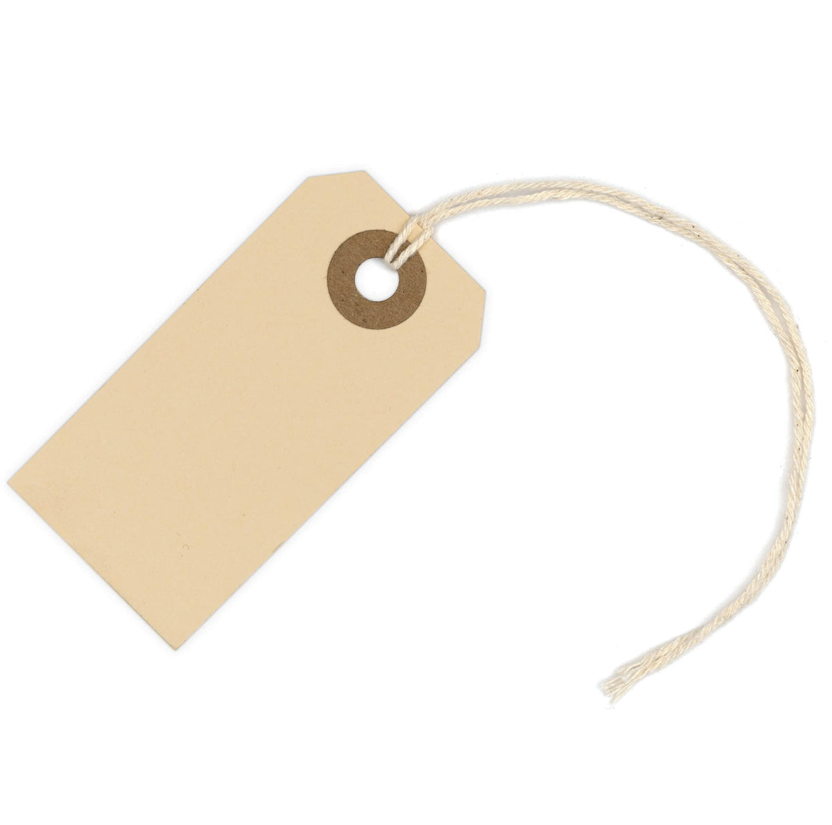 Manila Tags with String Attached - #1, 2 3/4” x 1 3/8” Box of 250 Small Blank 13pt Paper Tags with Hole and Strings Attached, Small Labels with Strings